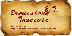 Branislava Tančević vizit kartica